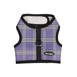 Bark Appeal LPWNG-L Plaid Mesh Wrap N Go Cloth Hook & Eye Harness; Lavender - Large