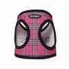 Bark Appeal RASPLM-XXS Plaid Mesh EZ Wrap Harness; Raspberry - 2XS