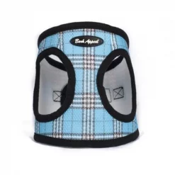 Bark Appeal BPMEW-M Plaid Mesh EZ Wrap Harness; Blue - Medium