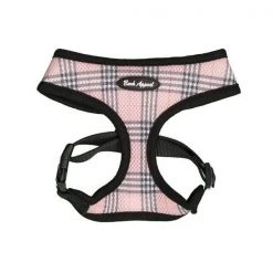 Bark Appeal PPLBEZ-M Plaid Breathe EZ Mesh Harness; Pink - Medium