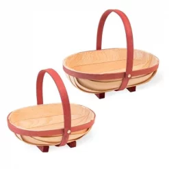 Boston International PYH19123 Garden Trug with Red Edge - Set of 2