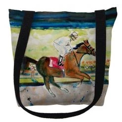 Betsy Drake TY055M 16 x 16 in. Racing Horse Tote Bag - Medium