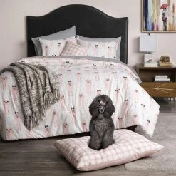 Dog Whisperer 03686869900200 Lady Comforter Set & Pet Bed; Pink & White - Full & Queen Size