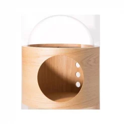 Myzoo MZ-SS-Gamma-L-O Spaceship Gamma Wall Mounted Cat Bed Open on the Left Walnut