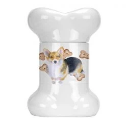 Carolines Treasures CK2222BSTJ Pembroke Corgi Bone Shaped Treat Jar