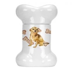 Carolines Treasures CK2238BSTJ Chihuahua Bone Shaped Treat Jar