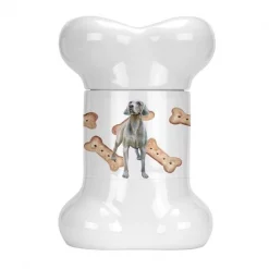 Carolines Treasures CK2254BSTJ Weimaraner Bone Shaped Treat Jar