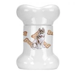 Carolines Treasures CK2276BSTJ Siberian Husky Bone Shaped Treat Jar