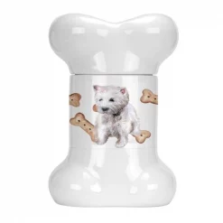 Carolines Treasures CK2281BSTJ Westie Bone Shaped Treat Jar