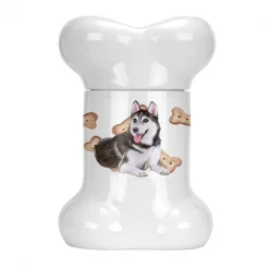 Carolines Treasures CK2292BSTJ Siberian Husky No.2 Bone Shaped Treat Jar