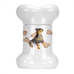 Carolines Treasures CK2303BSTJ Miniature Pinscher No.2 Bone Shaped Treat Jar