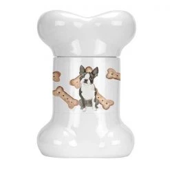 Carolines Treasures CK2308BSTJ Boston Terrier Bone Shaped Treat Jar
