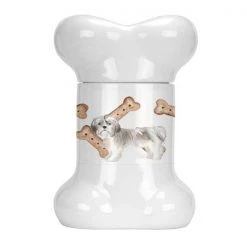 Carolines Treasures CK2332BSTJ Shih Tzu Puppy Cut Bone Shaped Treat Jar