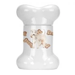Carolines Treasures CK2337BSTJ Soft Coated Wheaten Terrier Bone Shaped Treat Jar