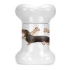 Carolines Treasures CK2342BSTJ Black & Tan Dachshund Bone Shaped Treat Jar