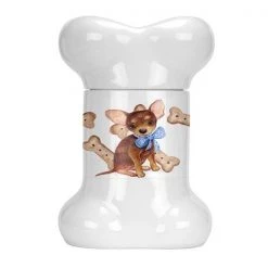 Carolines Treasures CK2375BSTJ Chihuahua Puppy Bone Shaped Treat Jar