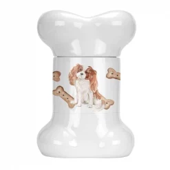 Carolines Treasures CK2389BSTJ Cavalier King Charles Spaniel Blenheim Bone Shaped Treat Jar