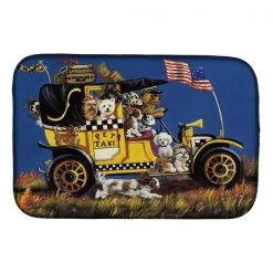 Carolines Treasures PPP3264DDM 14 x 21 in. Pet Taxi Multiple Dog Breeds Dish Drying Mat