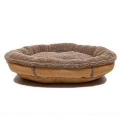 Carolina Pet Company Carolina Pet 014500 Faux Suede & Tipped Berber Round Poly Fill Comfy Cup Bed - Saddle; Small