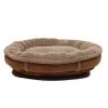 Carolina Pet Company Carolina Pet 014710 Faux Suede & Tipped Berber Round Poly Fill Comfy Cup Bed - Chocolate; Large