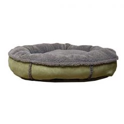 Carolina Pet Company Carolina Pet 014720 Faux Suede & Tipped Berber Round Poly Fill Comfy Cup Bed - Sage; Large