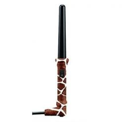 Hair Rage HRT-1GCIL-GF 1 in. Animal Print Limited Safari Edition Graduated Clipless Curling Iron Cone Wand; Giraffe