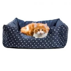 Wags N Whiskers GRHGY=12 /15204 GRAYSON LG SQ PET BED /NAVY