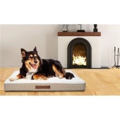 Wags N Whiskers Wags -N- Whiskers BOHTP=12 /15891 Pet Bed Mattress For Dogs & Cats - Geometric - Large - Taupe