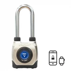 eGeeTouch 5-02102-94 3rd Generation Bluetooth Plus NFC Long Shackle Weatherproof Outdoor Smart Padlock