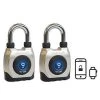 eGeeTouch 5-02101-94-2 3rd Generation Bluetooth Plus NFC Short Shackle Weatherproof Outdoor Smart Padlock - Pack of 2