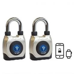 eGeeTouch 5-02101-94-2 3rd Generation Bluetooth Plus NFC Short Shackle Weatherproof Outdoor Smart Padlock - Pack of 2