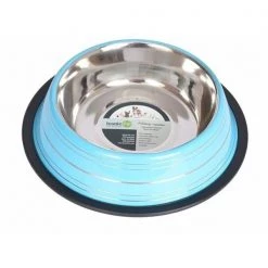 Iconic Pet Llc Iconic Pet 92170 Color Splash Stripe Non-Skid Pet Bowl; Blue - 96 oz