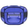 Paws & Pals PWPN-02-DBL Portable Pet Playpen; Dark Blue