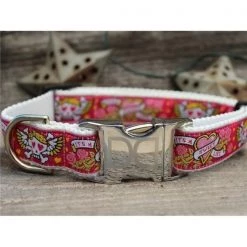 Diva Dogs Wild One Pink Dog Collar M/L