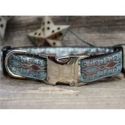 Diva Dogs Calligraphy Blue Dog Collar XL