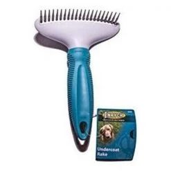 Enrych 0246 Deshedding Rake for Dogs; Gray & Teal