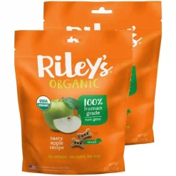 Rileys Organics 192959808872 Tasty Apple Small Bone Dog Treats; 5 oz - Pack of 2