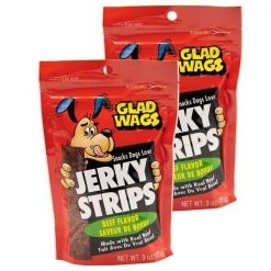 Glad Wags 192959809916 3 oz Beef Flavor Jerky Strips - Pack of 2