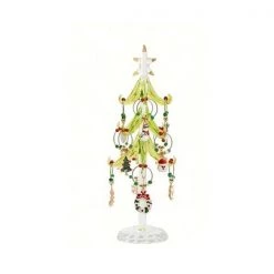 Ls Arts Inc LS Arts XM-1059 Tree with 12 Enamel Holiday Wine Charms; Green - 8 in.