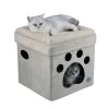 Go Pet Club F881 Comfy Cat Cube Bed Paw Print