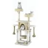 Go Pet Club F824 57.5 in. Jungle Rope Cat Tree House with Sisal Covered Posts & Two Ropes; Beige