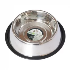 Iconic Pet 92013 64 oz Stainless Steel Non - Skid Pet Bowl for Dog or Cat - 8 Cup
