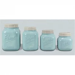 IWGAC 049-15651 Ceramic Canister Set; Blue - 4 Piece