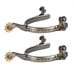 Jacks 11120-L Ladies Midnight Blue Steel & Silver Roping Spurs