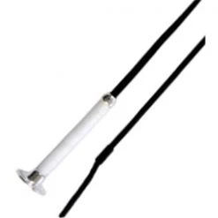 Jacks 1541-36 36 in. Dressage Whip with White Leather Covered Grip Handle - Black