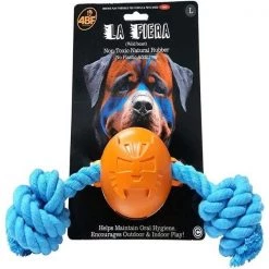 4BF 101134 Crazy Rubber Ball With Rope Dog Toy - Extra Large