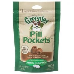 Greenies GR10126 Pill Pocket Peanut Butter Flavor Dog 30 Treats - Small