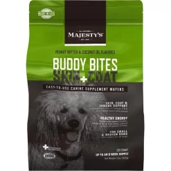 Majestys MBBSC28 Buddy Bites Skin & Coat; Original Formula Peanut Butter - 28 count