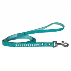 Mirage Pet 720-09 TQC1206 Clear Jewel Croc Leash; Turquoise - 0.5 in. x 6 ft.