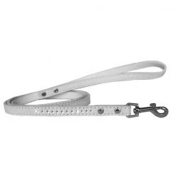 Petpal Clear Jewel Croc Leash; White - 0.5 in. x 4 ft.